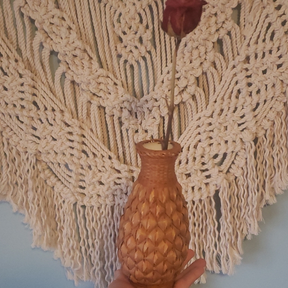 Vintage mini wicker vase